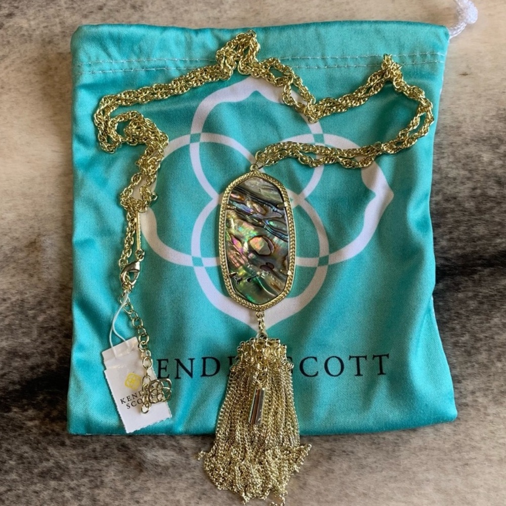Kendra Scott Rayne MOP Mother Of Pearl Tassel Necklace Gold